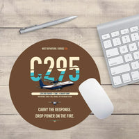 Thumbnail for Airbus C295 Firefighter design on brown round mouse pad
