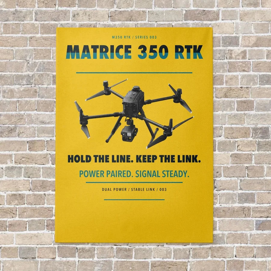 DJI Matrice 350 RTK vertical canvas print - no frame - yellow background