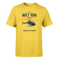 Thumbnail for Bell 505 Jet Ranger X design on yellow t-shirt, single-side print