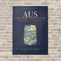 Thumbnail for Austin-Bergstrom International Airport AUS - Canvas Framed - Navy Blue