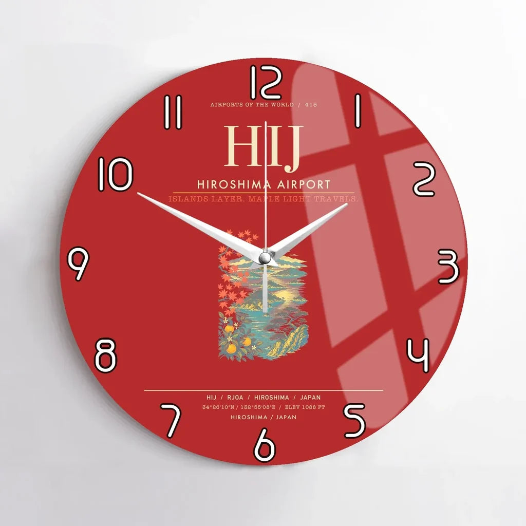 Hiroshima Airport HIJ Wall-Clock No-Frame - Red