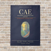 Thumbnail for Columbia Metropolitan Airport CAE - Canvas Framed - Navy Blue
