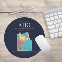 Thumbnail for AlgheroFertilia Airport AHO Mouse-Pad Round - Navy Blue