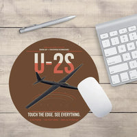 Thumbnail for U-2S Dragon Lady design on brown round mouse pad