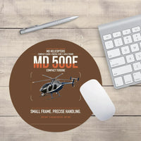 Thumbnail for MD Helicopters MD 500E design on brown round mouse pad