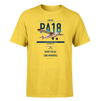 Thumbnail for Piper PA-18 Super Cub design on yellow t-shirt, single-side print