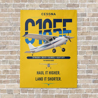 Thumbnail for Cessna A185F Skywagon vertical canvas print - no frame - yellow background