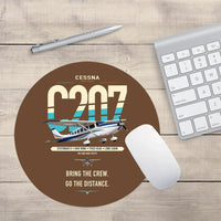 Thumbnail for Cessna T207A Stationair 8 design on brown round mouse pad