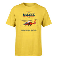 Thumbnail for Airbus MH-65E Dolphin design on yellow t-shirt, single-side print