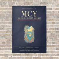 Thumbnail for Sunshine Coast Airport MCY - Canvas Framed - Navy Blue