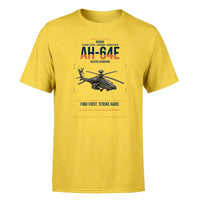 Thumbnail for Boeing AH-64E Apache Guardian design on yellow t-shirt, single-side print