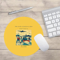 Thumbnail for VINTAGE G4523 - The Snow Clearance Crew - Designed Mouse Pads design on yellow round