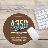 Thumbnail for Airbus A350-900ULR design on brown round mouse pad