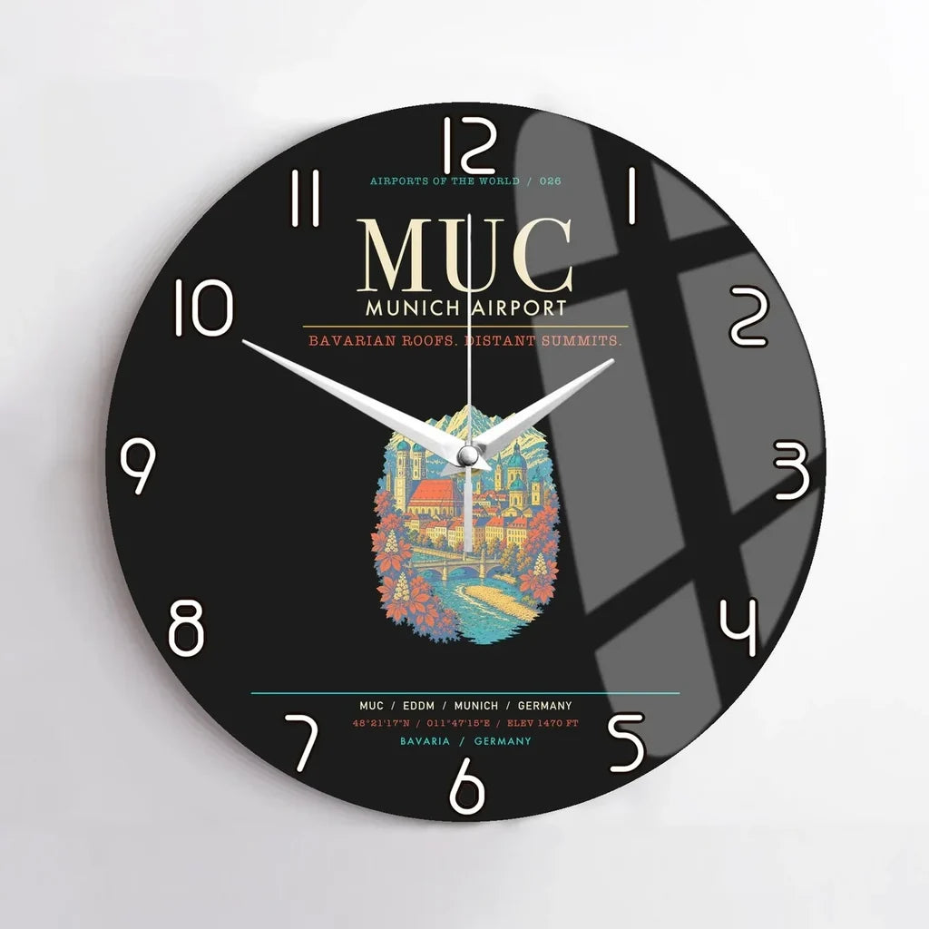 Munich Airport MUC Wall-Clock No-Frame - Black