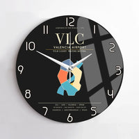 Thumbnail for Valencia Airport VLC Wall-Clock No-Frame - Black