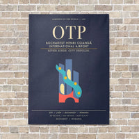 Thumbnail for Bucharest Henri Coanda International Airport OTP - Canvas Framed - Navy Blue