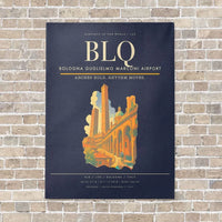 Thumbnail for Bologna Guglielmo Marconi Airport BLQ - Canvas Framed - Navy Blue