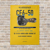 Thumbnail for CF6-50 vertical canvas print - no frame - yellow background