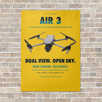 Thumbnail for DJI Air 3 vertical canvas print - no frame - yellow background