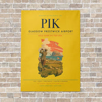 Thumbnail for Glasgow Prestwick Airport PIK vertical canvas print - no frame - yellow background