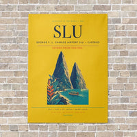 Thumbnail for George F. L. Charles Airport SLU — Castries vertical canvas print - no frame - yellow background