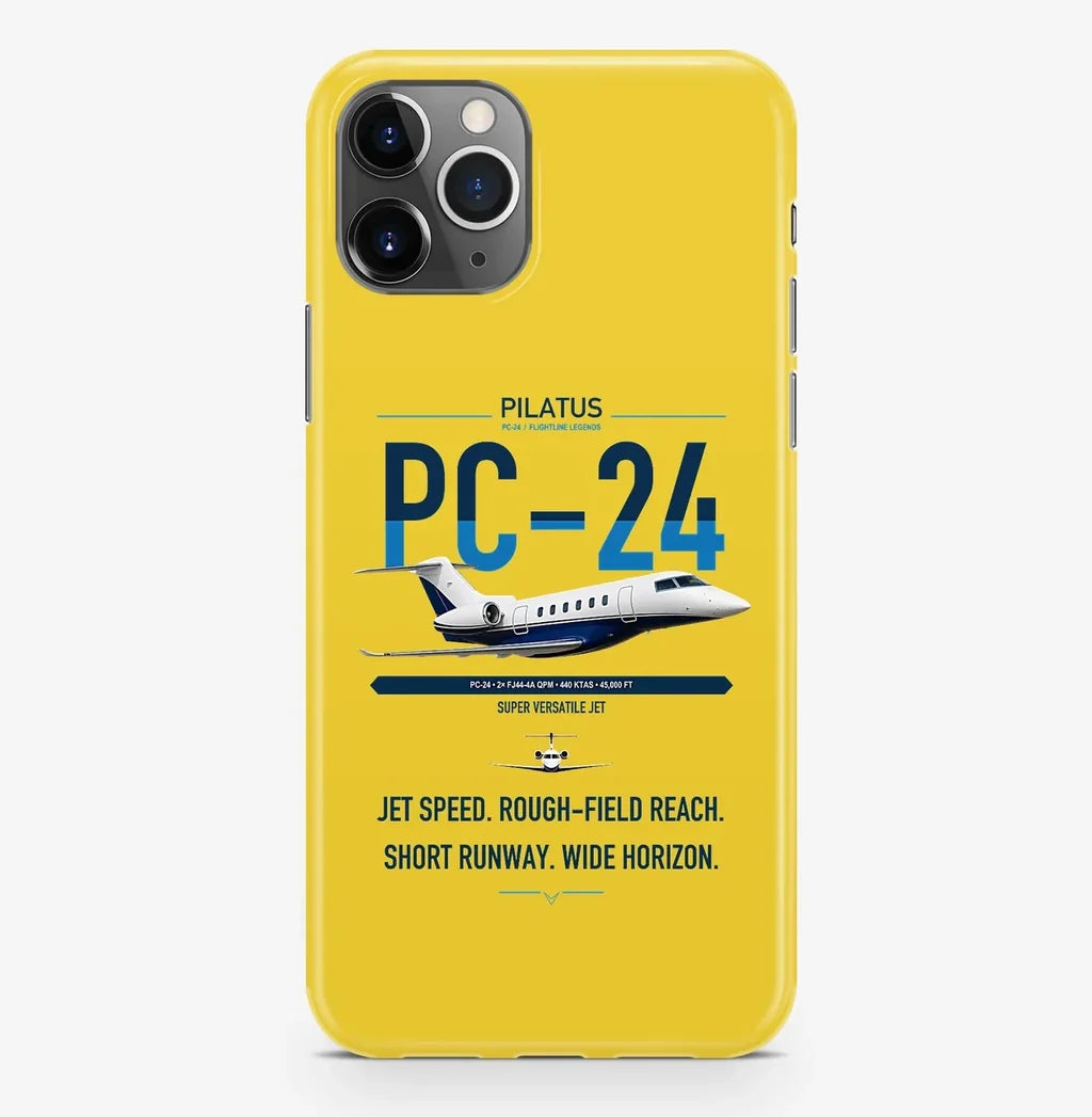 Pilatus PC-24 design on yellow magsafe iphone case, for iPhone Pro Max