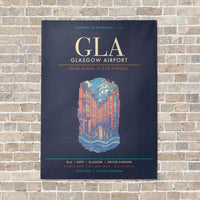 Thumbnail for Glasgow Airport GLA - Canvas Framed - Navy Blue