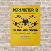 Thumbnail for Skyfront Perimeter 8 vertical canvas print - no frame - yellow background