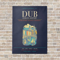 Thumbnail for Dublin Airport DUB - Canvas Framed - Navy Blue
