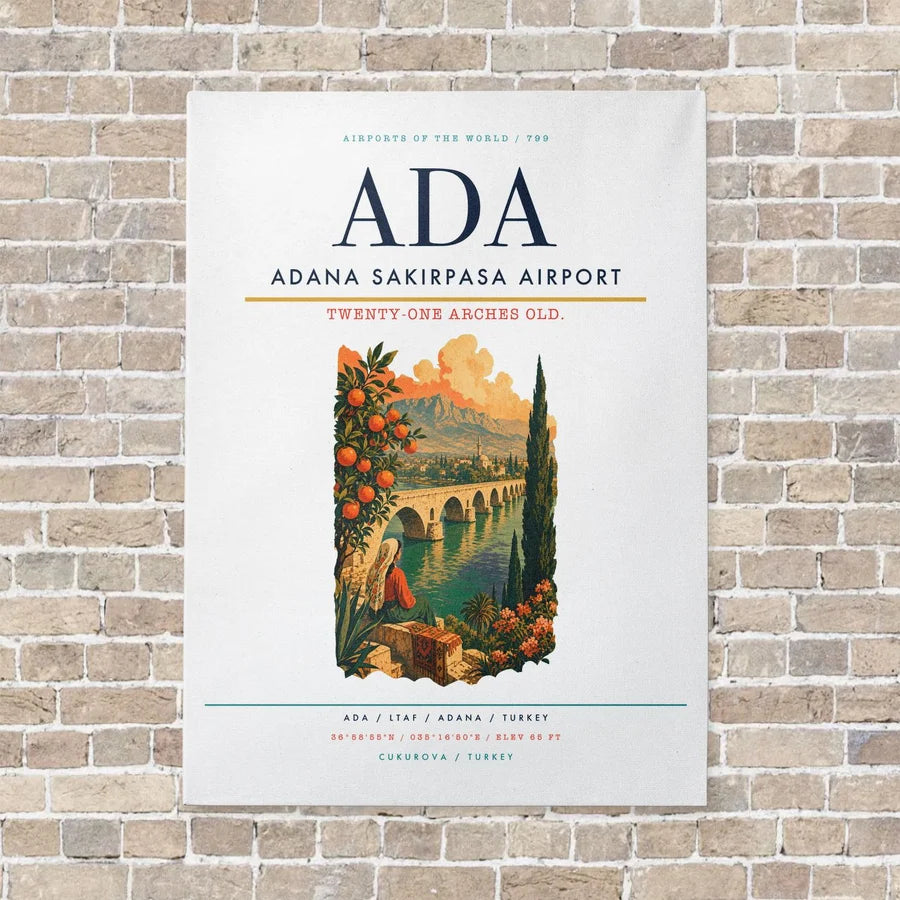 Adana Sakirpasa Airport ADA - Canvas No Frame - White
