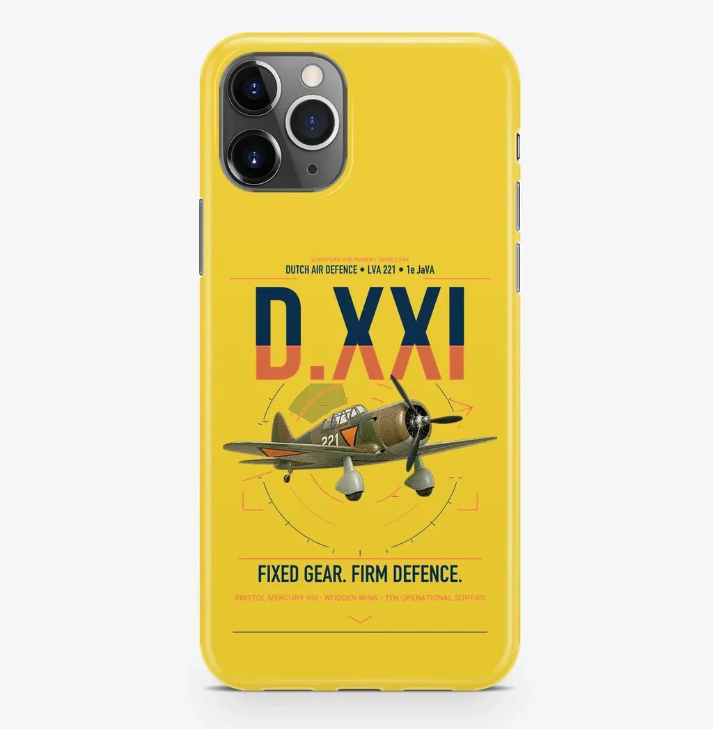 Fokker D.XXI — Dutch LVA aircraft 221 design on yellow magsafe iphone case, for iPhone Pro Max