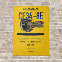Thumbnail for CF34-8E vertical canvas print - no frame - yellow background
