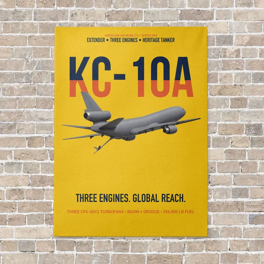 KC-10A EXTENDER vertical canvas print - no frame - yellow background
