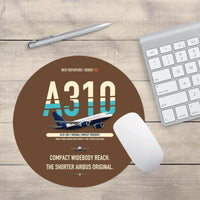 Thumbnail for Airbus A310-200 design on brown round mouse pad