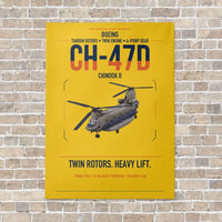 Thumbnail for Boeing CH-47D vertical canvas print - no frame - yellow background