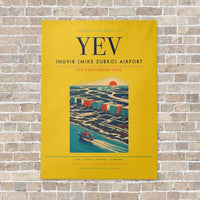 Thumbnail for Inuvik (Mike Zubko) Airport YEV vertical canvas print - no frame - yellow background