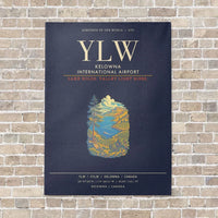 Thumbnail for Kelowna International Airport YLW - Canvas Framed - Navy Blue