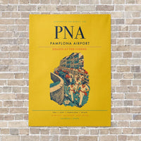 Thumbnail for Pamplona Airport PNA vertical canvas print - no frame - yellow background