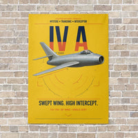 Thumbnail for Dassault Mystère IV A vertical canvas print - no frame - yellow background
