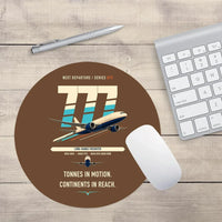 Thumbnail for Boeing 777F design on brown round mouse pad