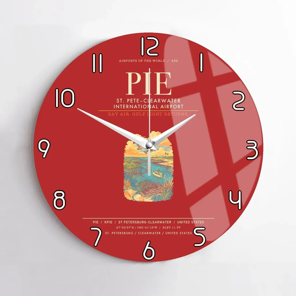 St. PeteClearwater International Airport PIE Wall-Clock No-Frame - Red