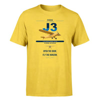 Thumbnail for Piper J-3 Cub design on yellow t-shirt, single-side print