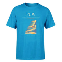 Thumbnail for Pullman–Moscow Regional Airport (PUW) T-Shirt single-side front print in Turquoise | pullmanmoscow-regional-airport-puw-double-side-t-shirt