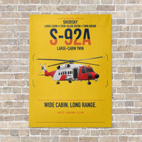 Thumbnail for Sikorsky S-92A vertical canvas print - no frame - yellow background
