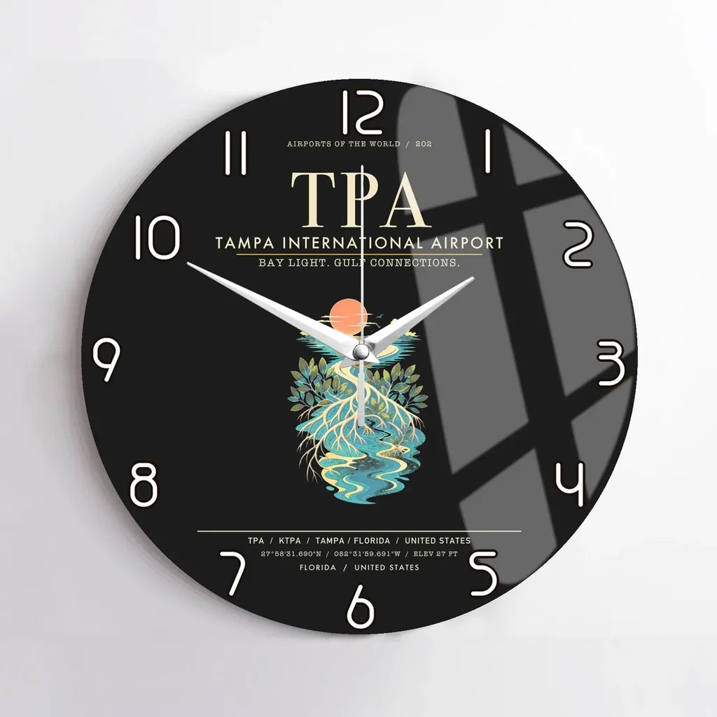 Tampa International Airport TPA Wall-Clock No-Frame - Black