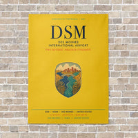 Thumbnail for Des Moines International Airport DSM vertical canvas print - no frame - yellow background
