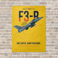 Thumbnail for Dassault Rafale C — F3-R standard vertical canvas print - no frame - yellow background