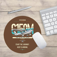 Thumbnail for Cessna 150M design on brown round mouse pad
