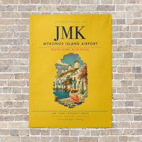 Thumbnail for Mykonos Island Airport JMK vertical canvas print - no frame - yellow background