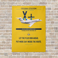Thumbnail for Cessna Citation X+ vertical canvas print - no frame - yellow background
